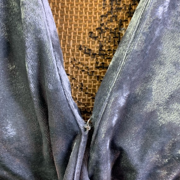 XHILARATION Gray Crushed Velvet Wrap Maxi Dress - Picture 10 of 16